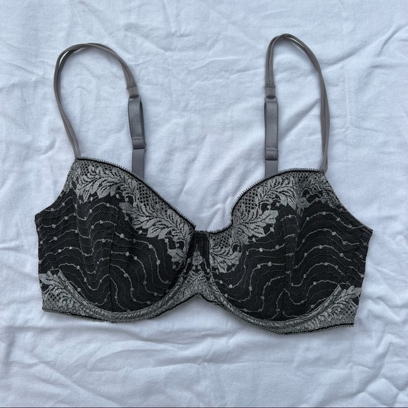 Wacoal Absolute Elegance Contour Underwire Bra, Gray & Silver, 38D - Picture 6 of 10